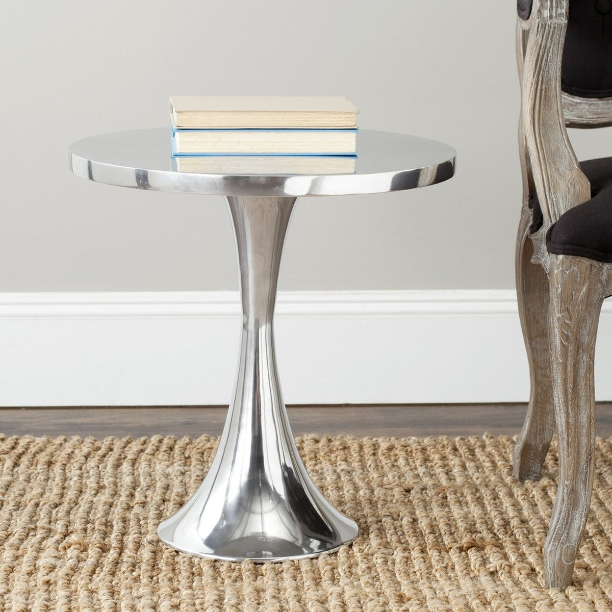  Safavieh Galium Aluminum Top Side Table - Silver - Bonton