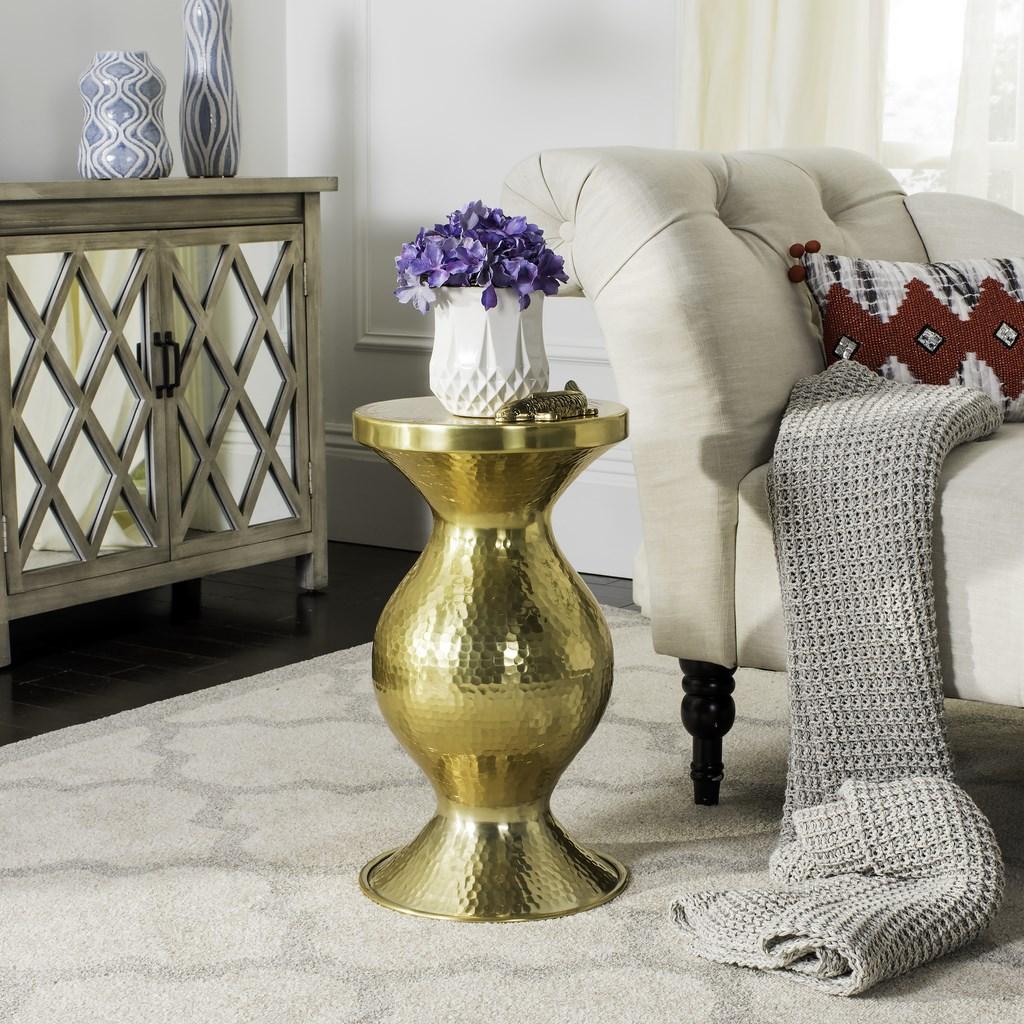  Safavieh Janus Hammered End Table - Gold - Bonton