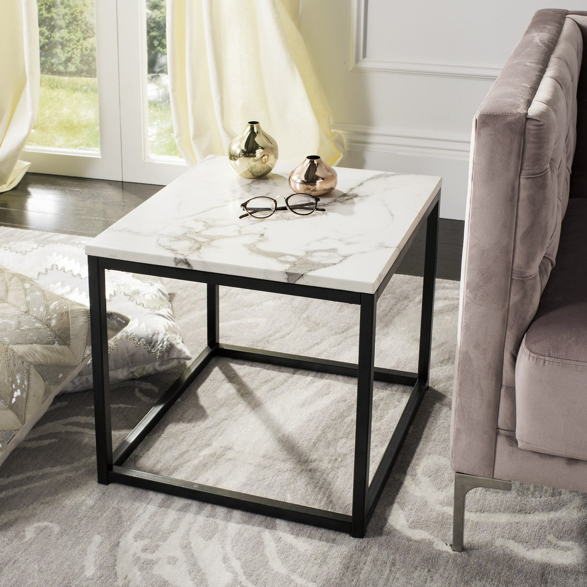  Safavieh Baize End Table - White - Bonton