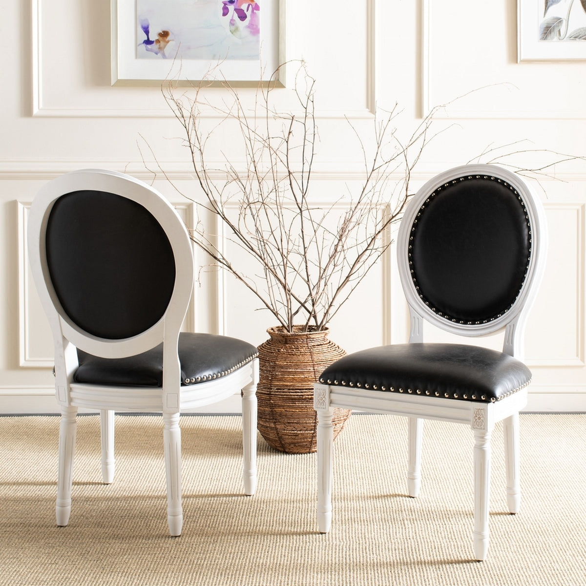  Safavieh Holloway French Brasserie Chair Set of 2 - Black /Cream - Bonton