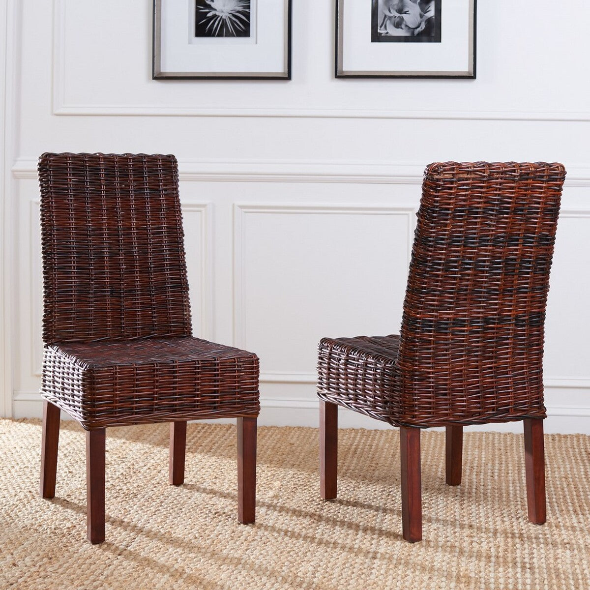  Safavieh Sanibel Rattan Side Chair Set of 2 - Brown - Bonton