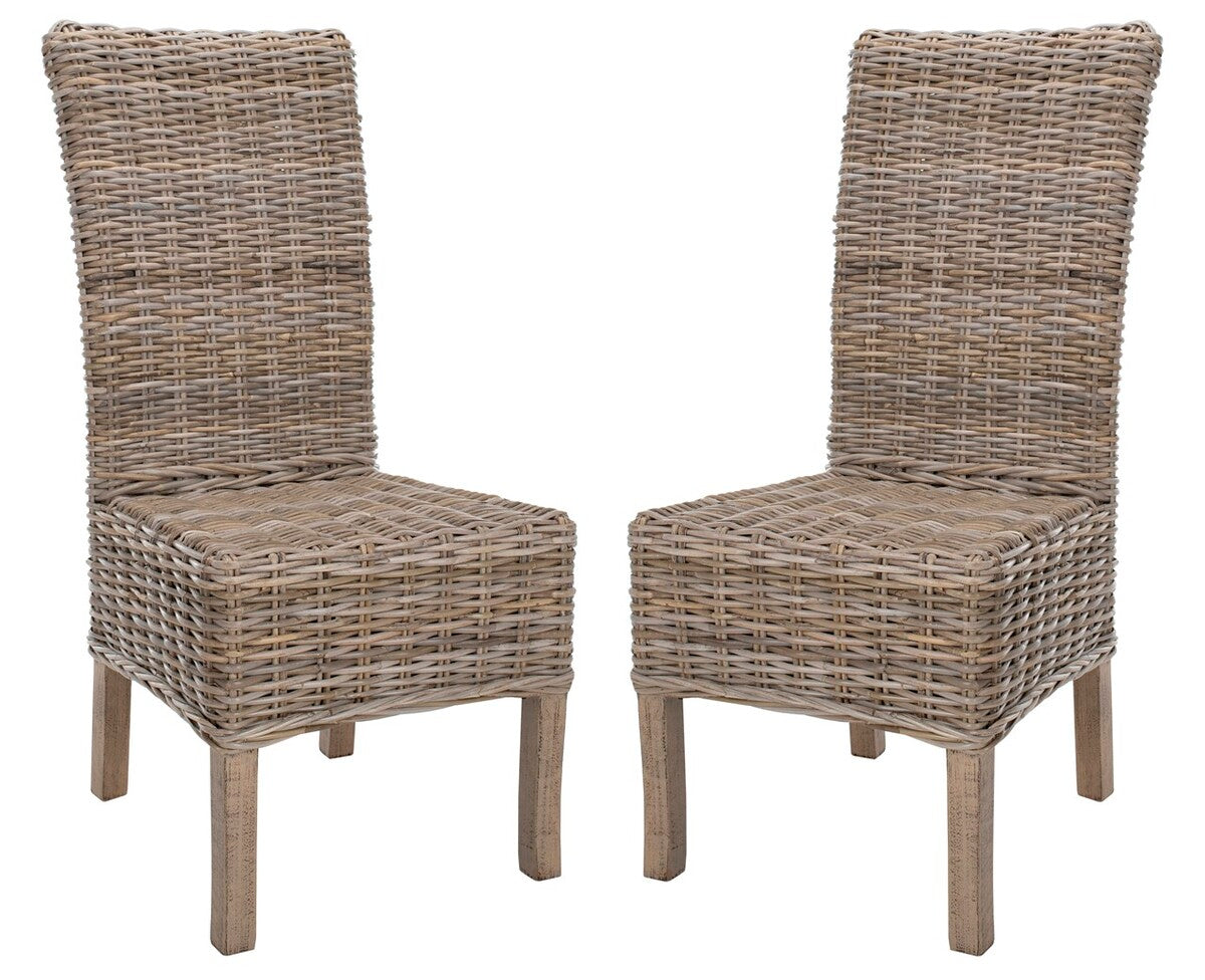  Safavieh Quaker Rattan Side Chair Set of 2 - Natural - Bonton