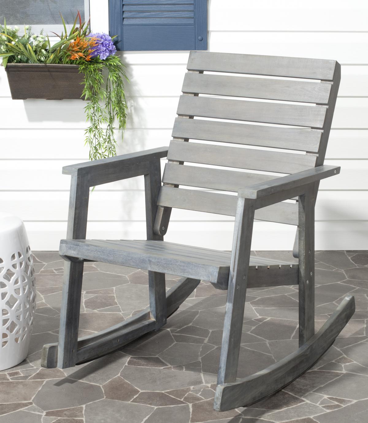  Safavieh Alexei Rocking Chair - Ash Gray - Bonton