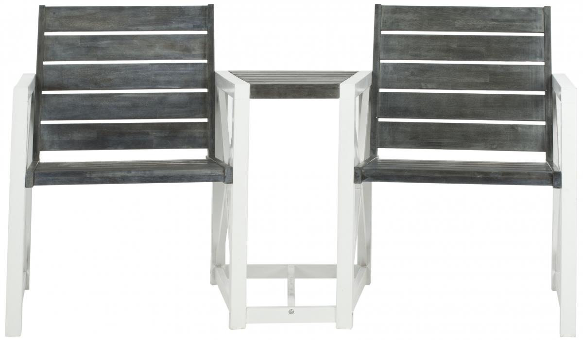  Safavieh Jovanna 2 Seat Bench - White/Oak - Bonton