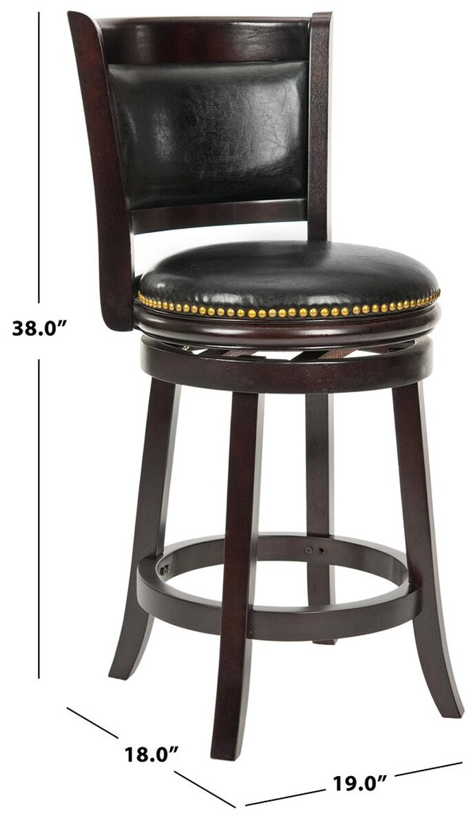  Safavieh Brockway Swivel Counter Stool - Cappuccino/Black - Bonton