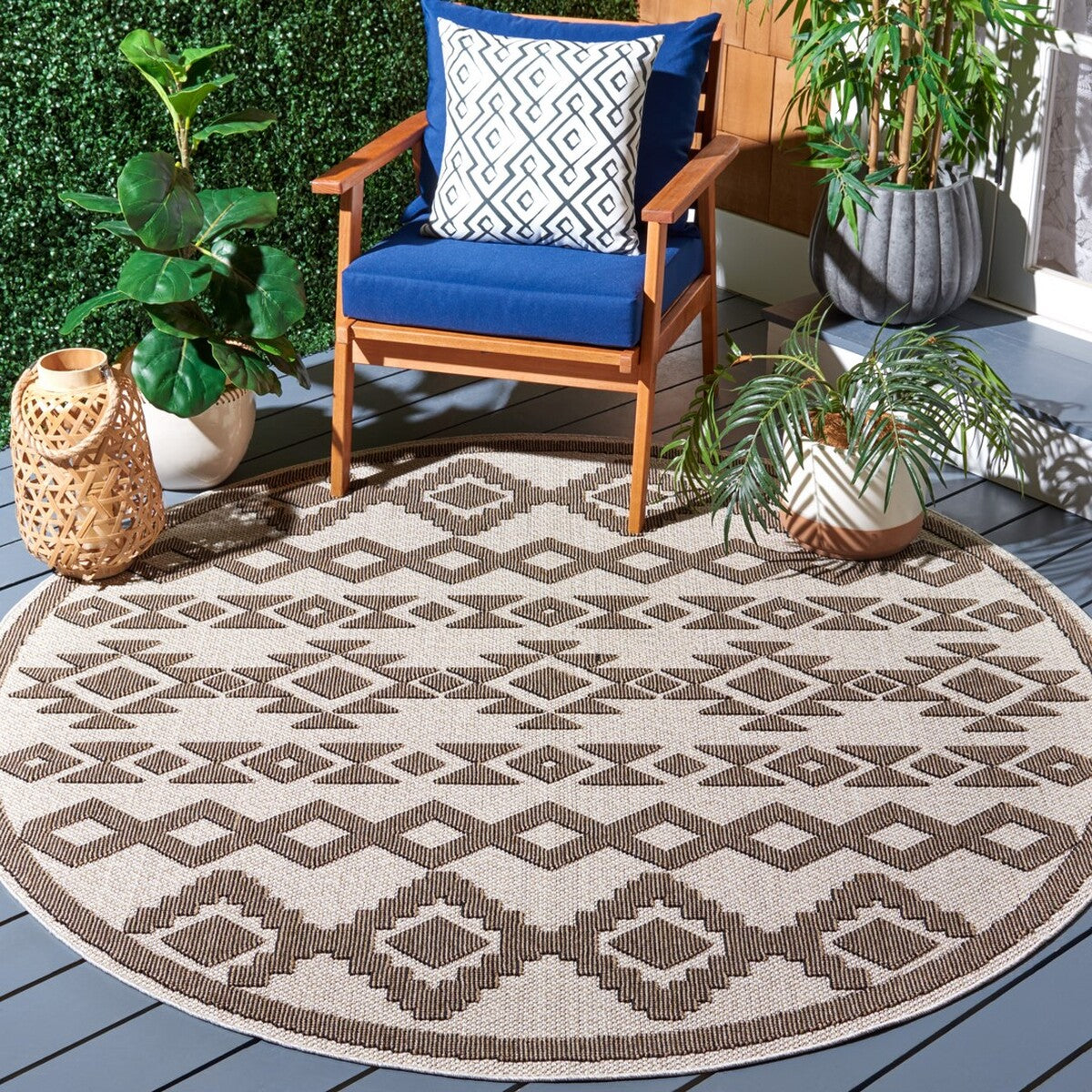  Safavieh Global 210 Indoor / Outdoor Rug - Grey / Beige - Bonton