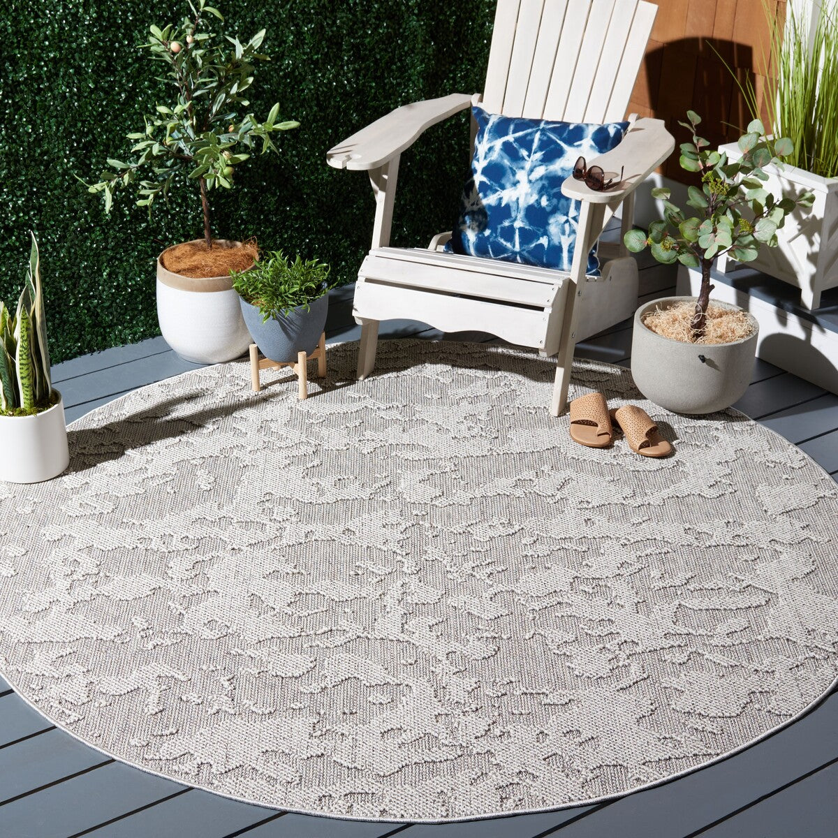  Safavieh Global 224 Indoor / Outdoor Rug - Grey / Light Grey - Bonton