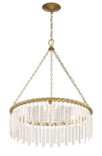 Reverie Brass and Crystal 3-Light Circular Contemporary Chandelier