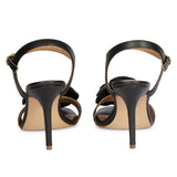 Hailey Leather Strap Heels - Black