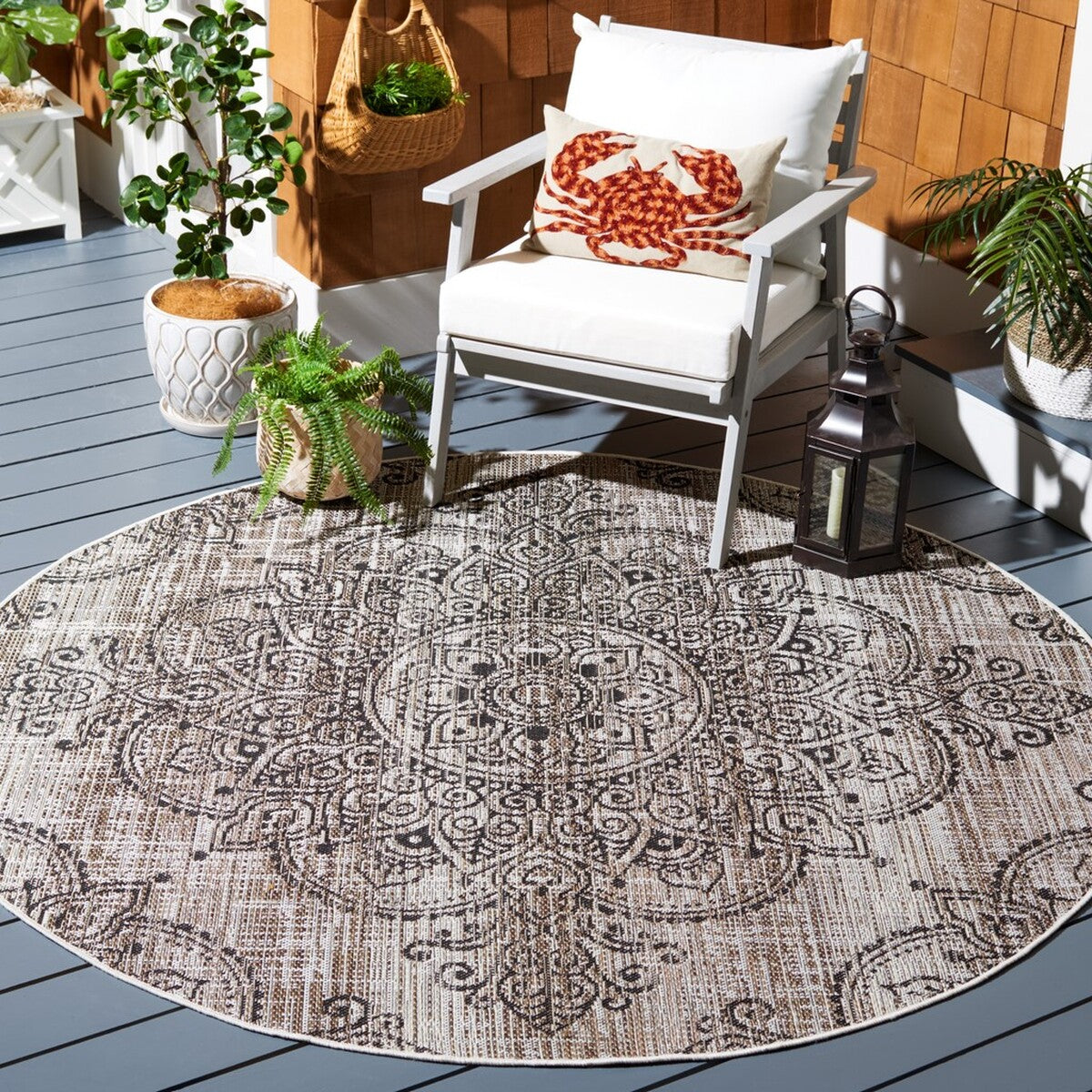  Safavieh Havana 319 Indoor / Outdoor Rug - Light Brown / Black - Bonton