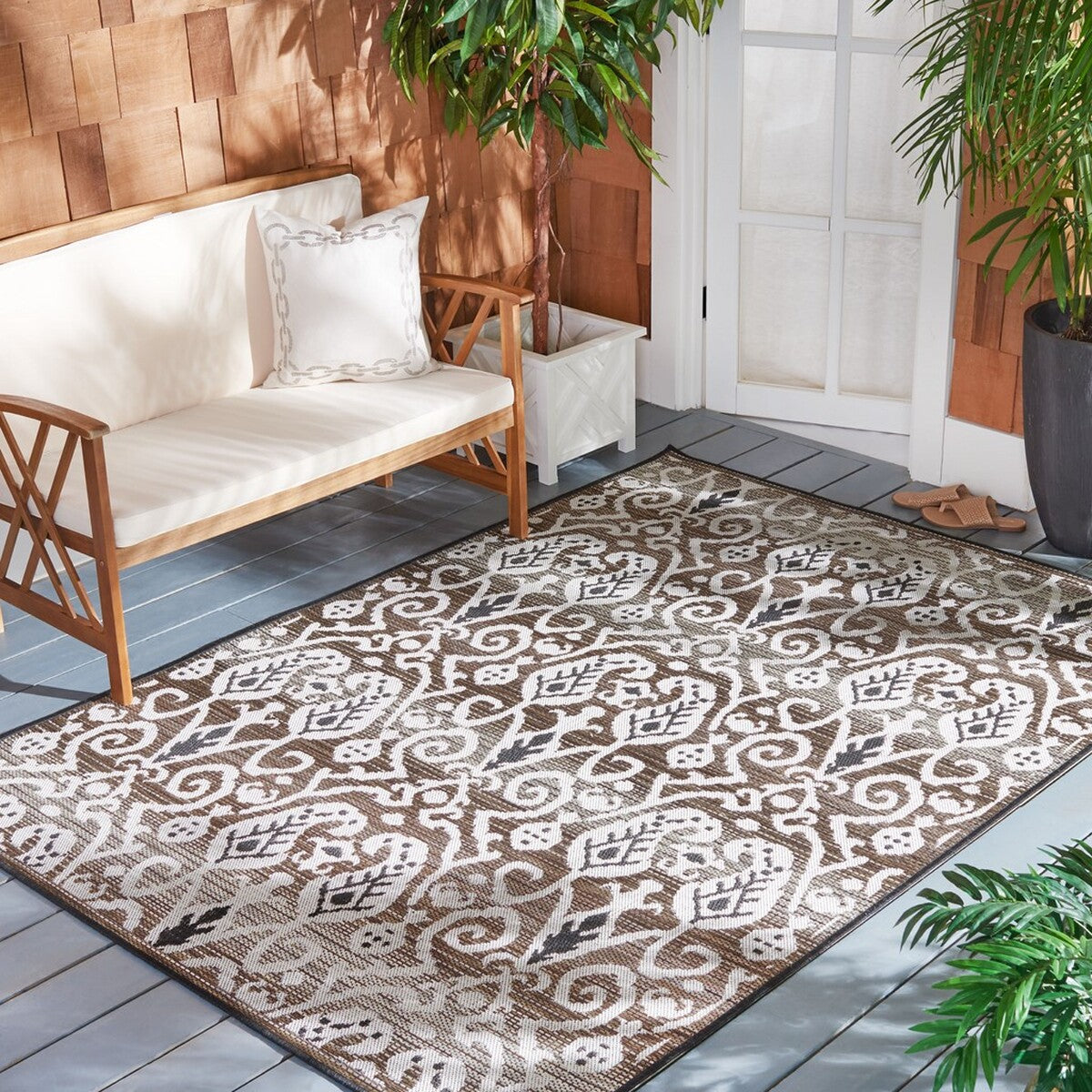  Safavieh Havana 321 Indoor / Outdoor Rug - Light Brown / Ivory - Bonton