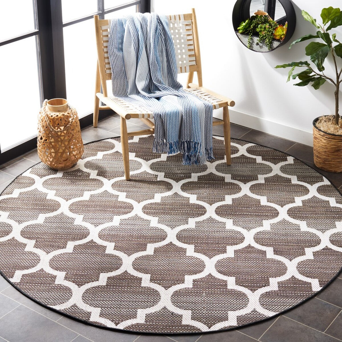  Safavieh Havana 329 Indoor / Outdoor Rug - Light Brown / Ivory - Bonton