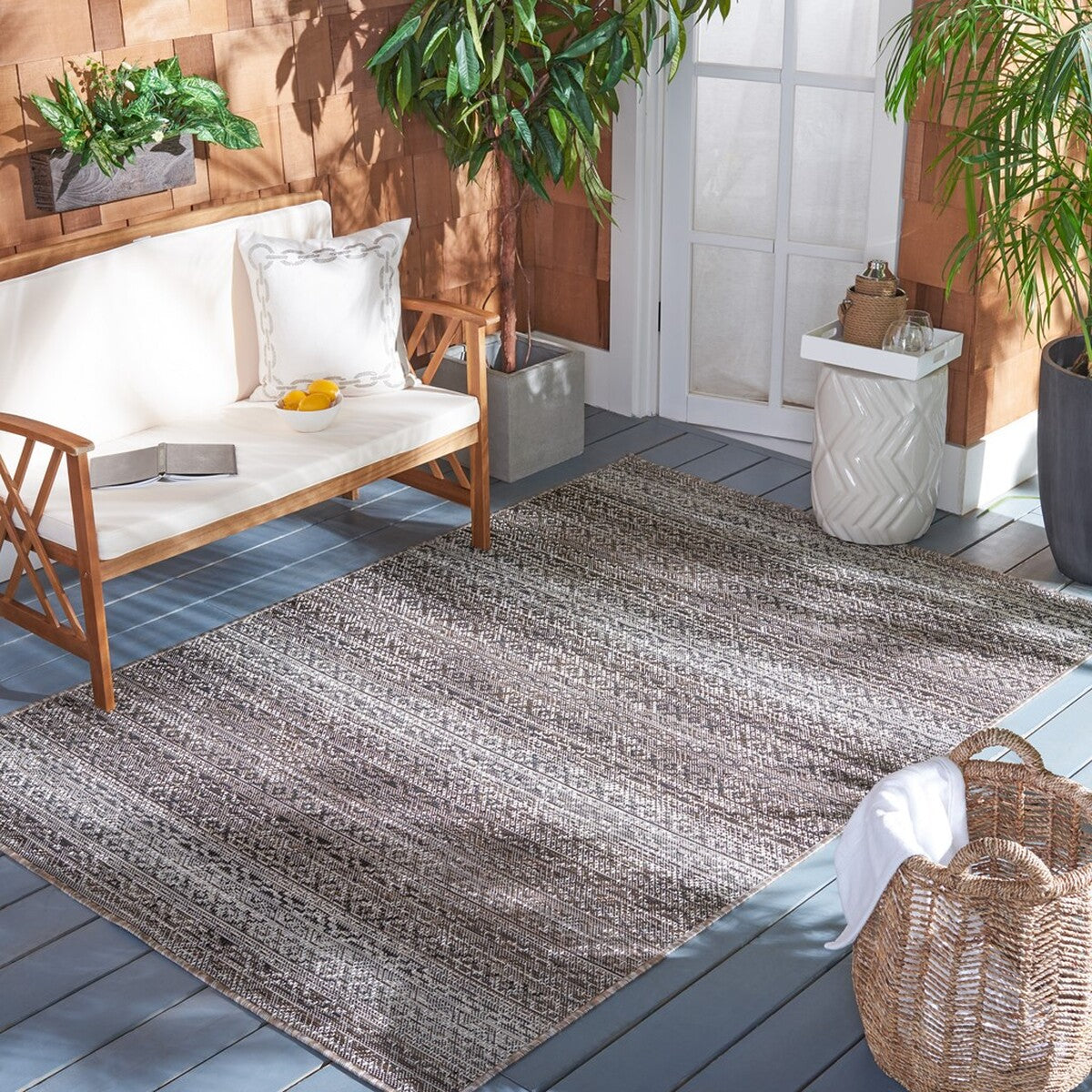  Safavieh Havana 350 Indoor / Outdoor Rug - Light Brown / Ivory - Bonton