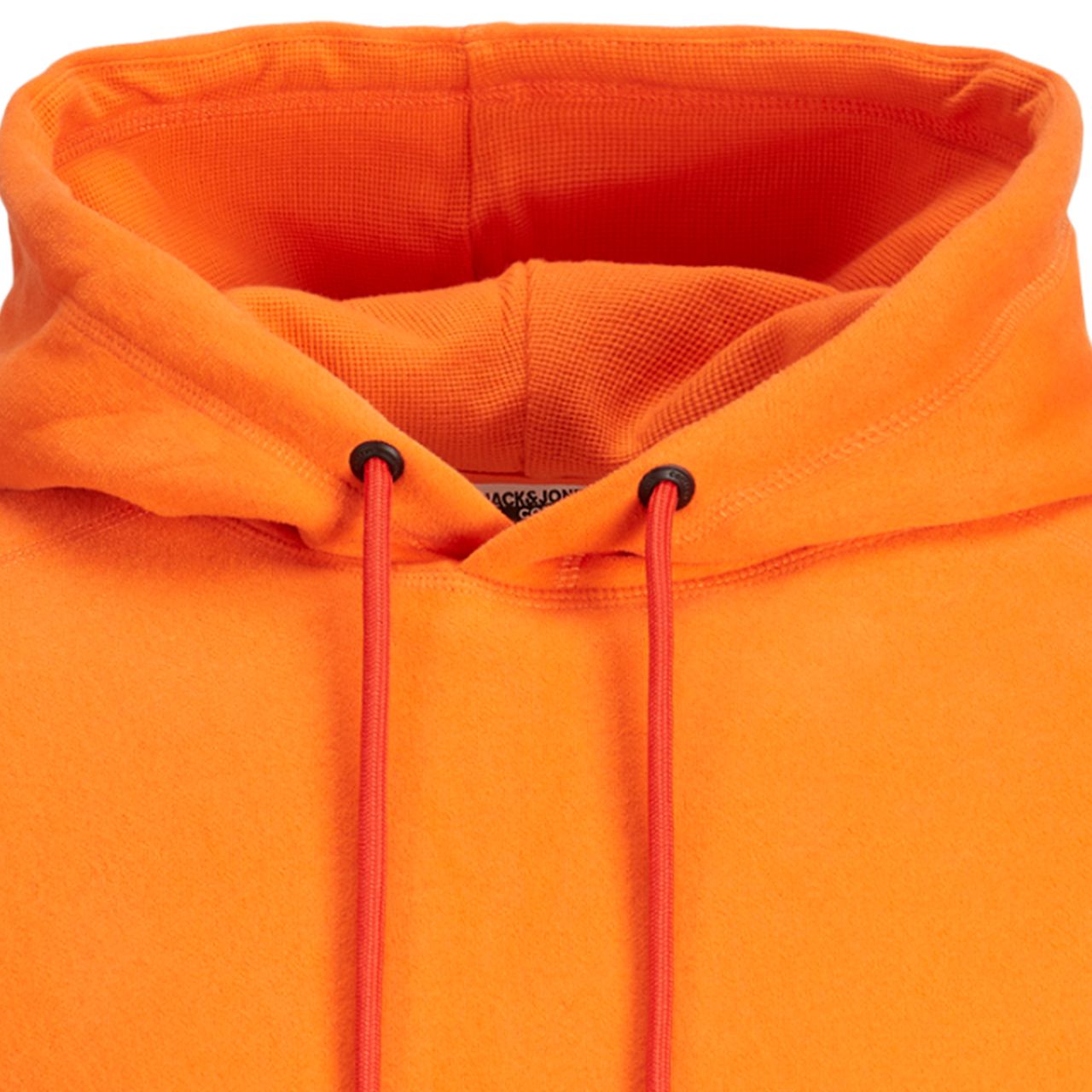  Jack & Jones Classic Waffle Sweat Hoodie - Mandarin Orange - Bonton