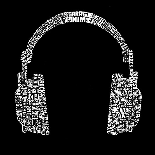Word Art Hooded Sweatshirt - 63 Different Genres Of Music