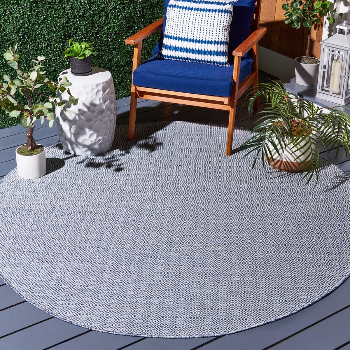  Safavieh Hampton 230 Indoor / Outdoor Rug - Grey / Black - Bonton