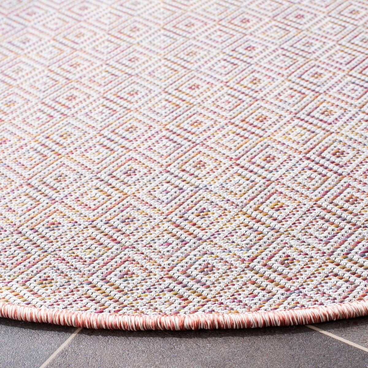  Safavieh Hampton 230 Indoor / Outdoor Rug - Light Pink / Multi - Bonton