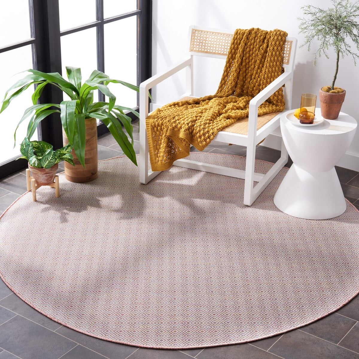  Safavieh Hampton 230 Indoor / Outdoor Rug - Light Pink / Multi - Bonton