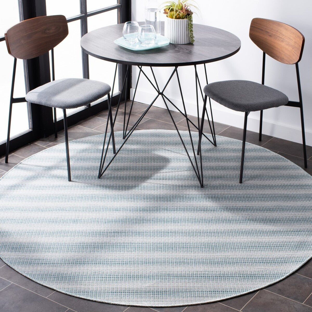  Safavieh Hampton 231 Indoor / Outdoor Rug - Black / Grey - Bonton