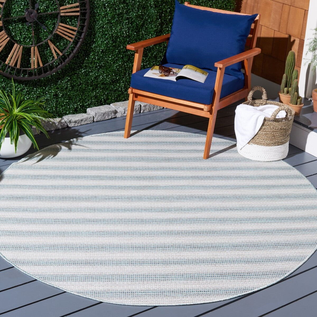  Safavieh Hampton 231 Indoor / Outdoor Rug - Black / Grey - Bonton