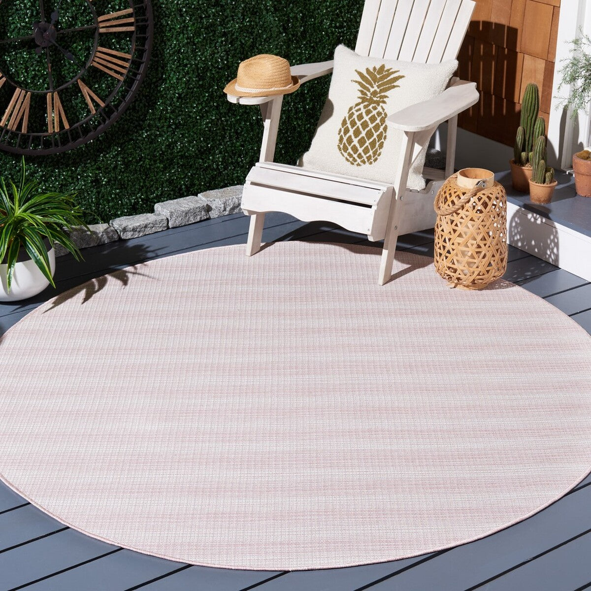  Safavieh Hampton 231 Indoor / Outdoor Rug - Pink Ivory / Multi - Bonton