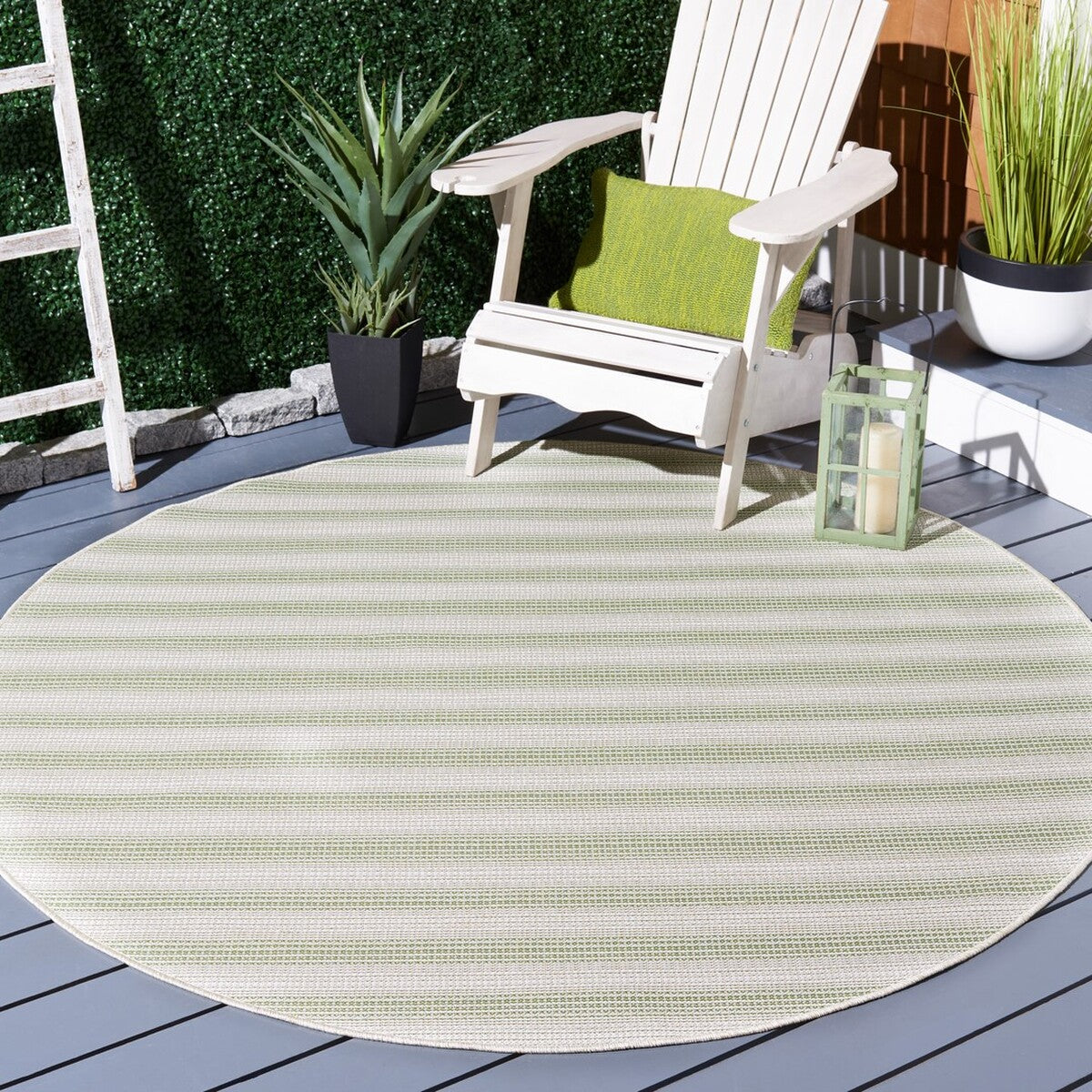  Safavieh Hampton 231 Indoor / Outdoor Rug - Olive Green / Ivory - Bonton