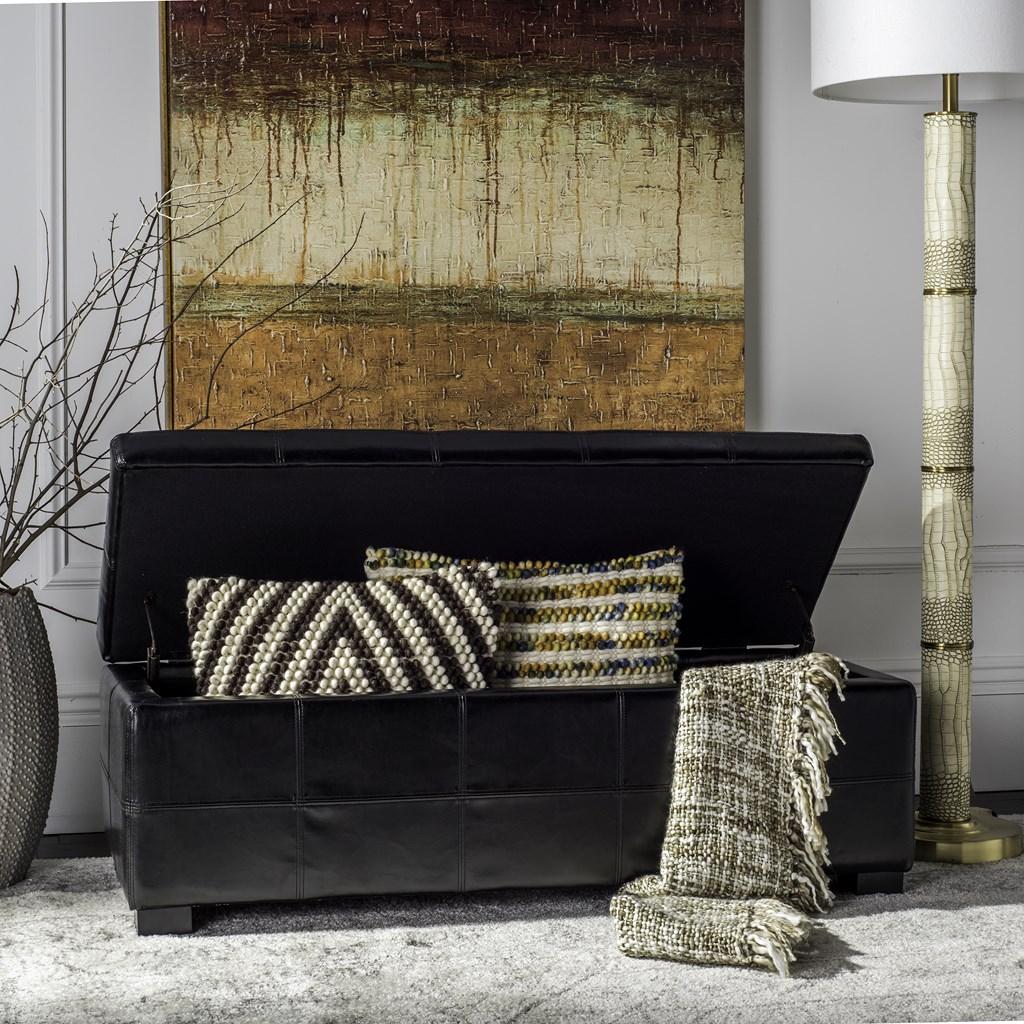  Safavieh Madison Storage Bench Large - Black - Bonton