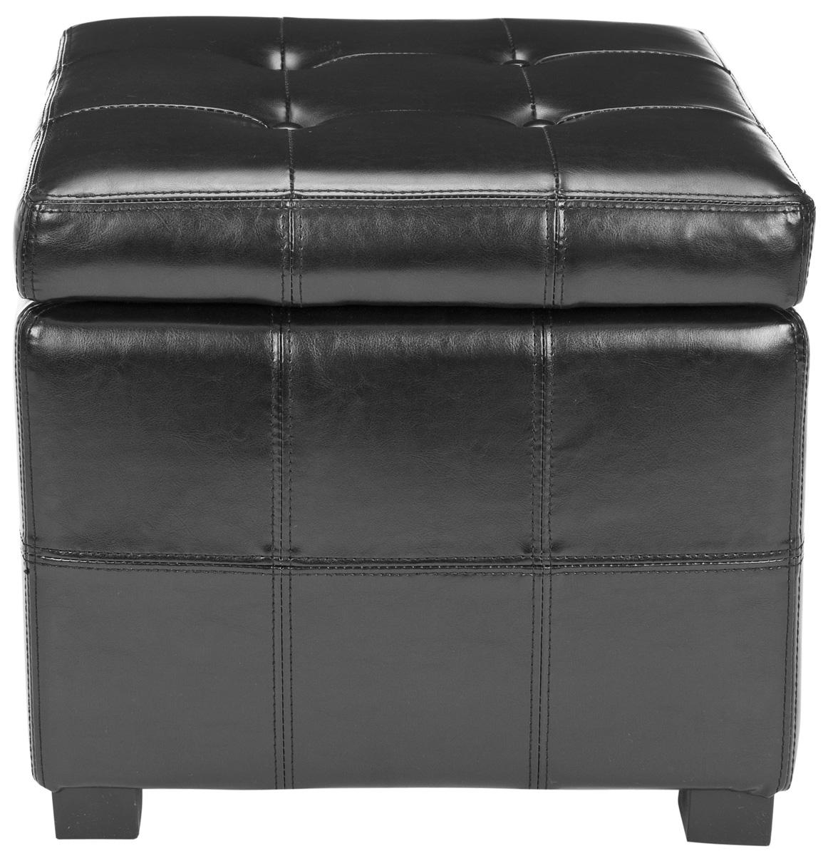  Safavieh Maiden Square Tufted Ottoman - Black - Bonton