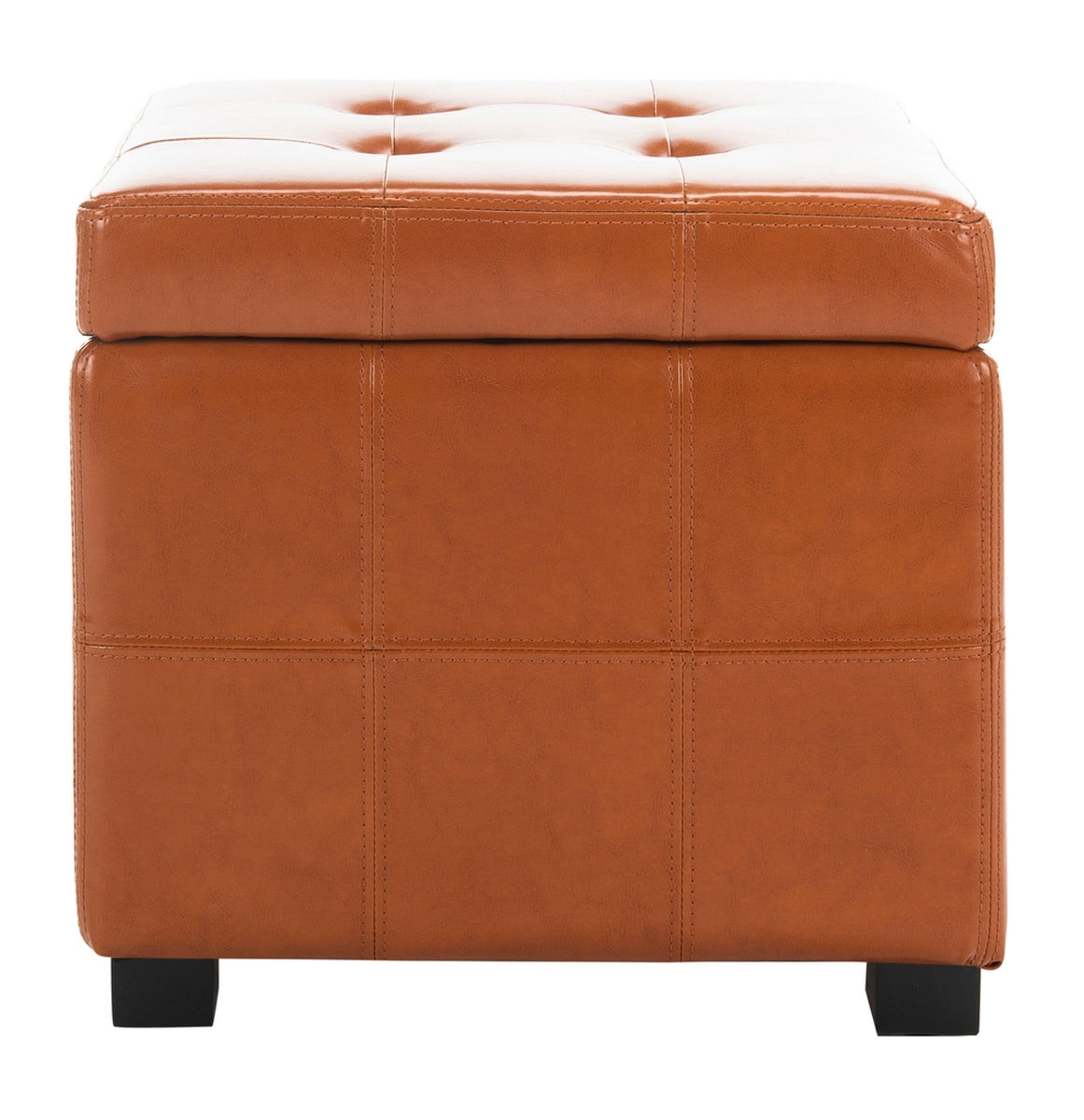  Safavieh Maiden Square Tufted Ottoman - Red - Bonton