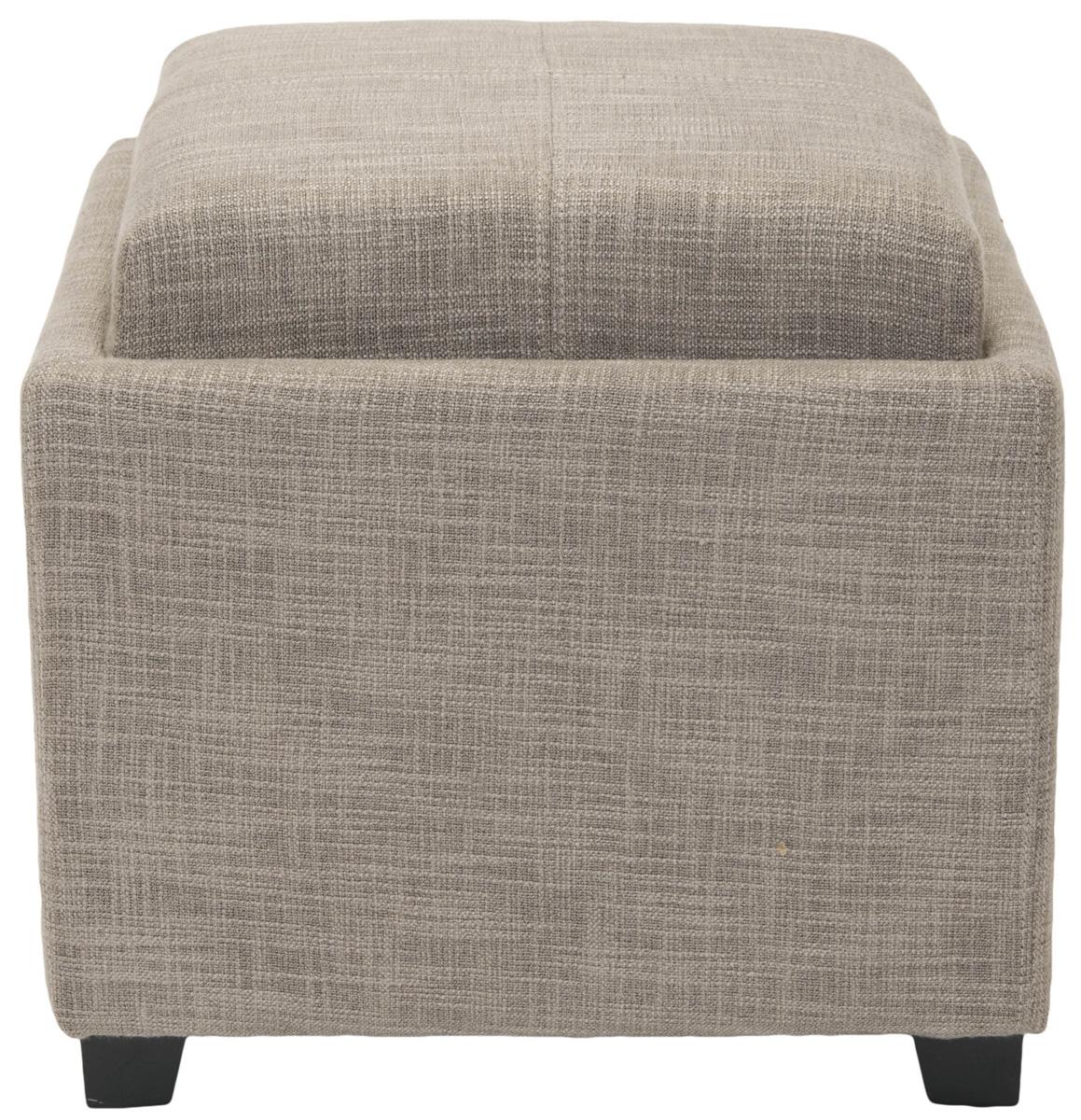  Safavieh Harrison Single Tray Ottoman - Grey - Bonton