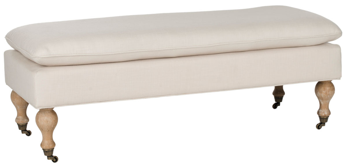  Safavieh Hampton Pillowtop Bench - Creme - Bonton