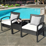 3 Piece Rattan Chair and Table Set