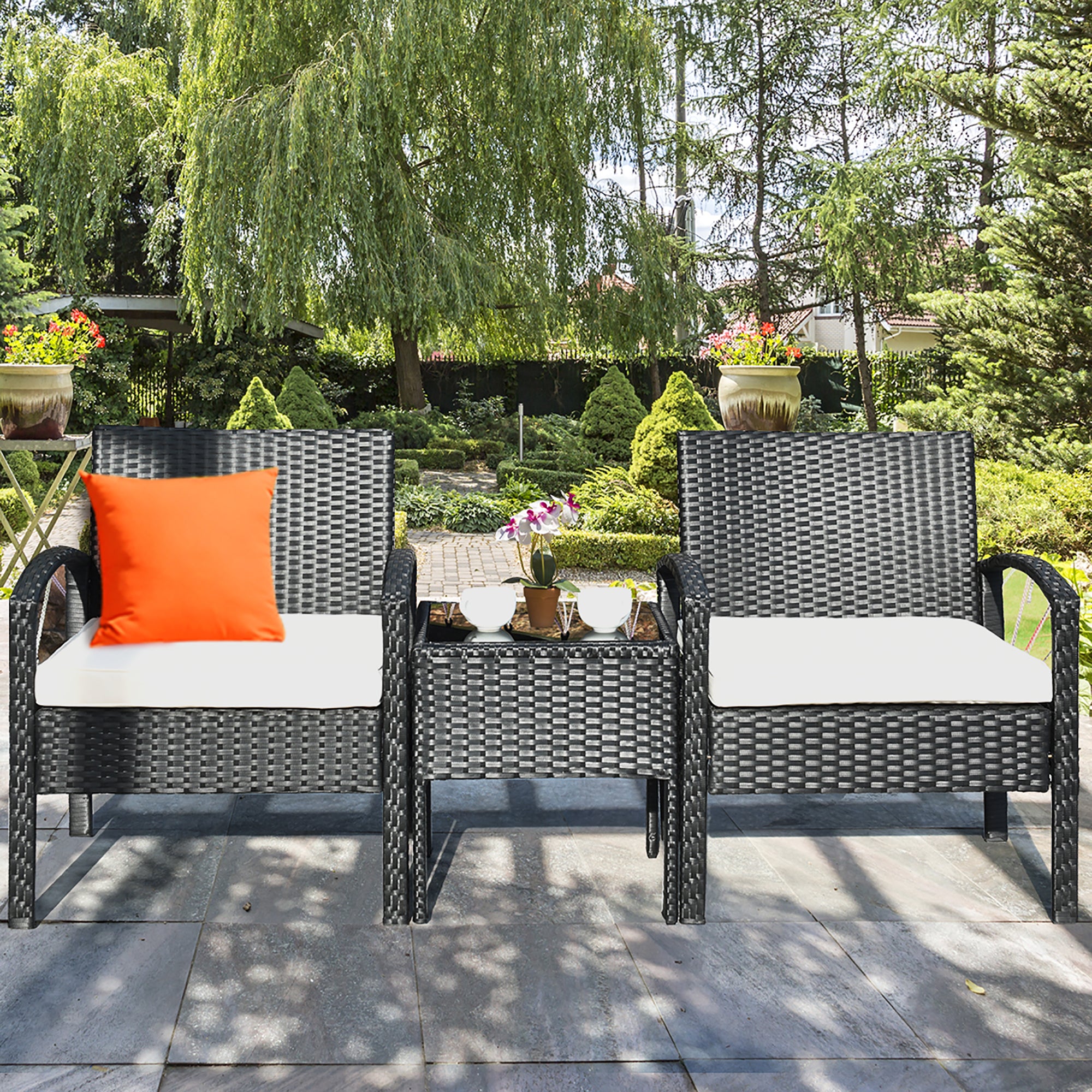  3 Piece Table and Cushion Chairs Set - Green - Bonton