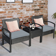 3 Piece Table and Cushion Chairs Set