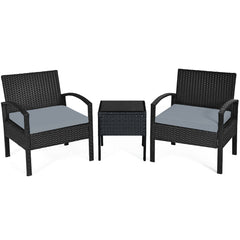 3 Piece Table and Cushion Chairs Set