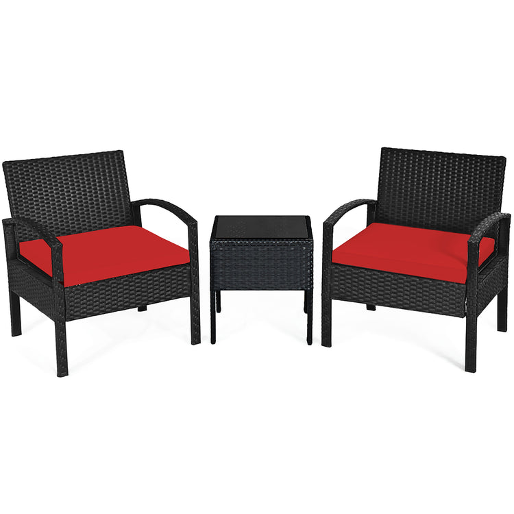 3 Piece Table and Cushion Chairs Set