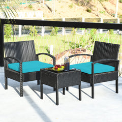 3 Piece Table and Cushion Chairs Set