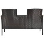 Rattan Table with Attached Chairs Conversation Set