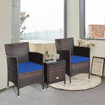 3 Piece PE Rattan Chair Set with Table