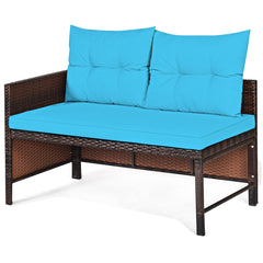 3 Piece Rattan Wicker Sofa Sectional Conversation Set