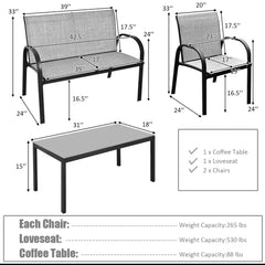 Metal Frame 4 Piece Furniture Set