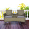 2-Person Rattan Conversation Loveseat with Attached Table