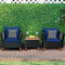 Black Rattan Chair Set with Acacia Wood 3 Piece Set