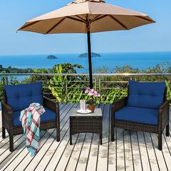 3 Piece Rattan Conversation Set with Table