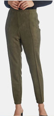 Suede Pull-on Slim Ankle Pants