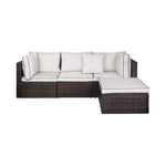 4-Piece Outdoor Patio Sofa Sectional with Back Cushions