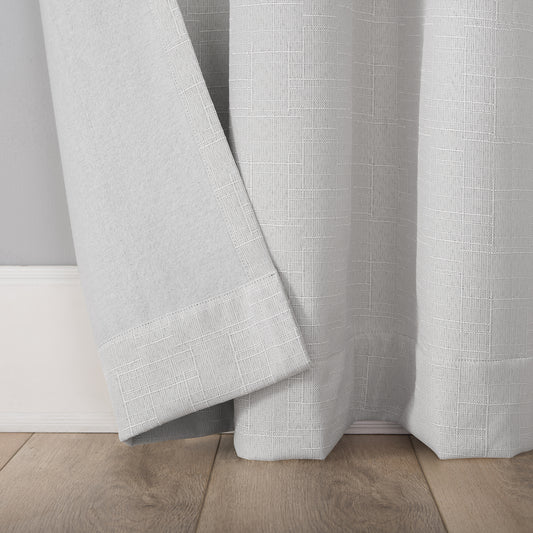 Cayden Grid Texture Draft Shield Fleece Insulated 100% Blackout Grommet Curtain Panel