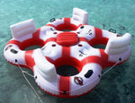 78-Inch White and Red Solstice Super Chill Quarto Swimming Pool Float