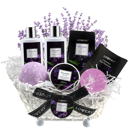 Lavender Handmade Bath and Body Gift Set, 8 Pieces