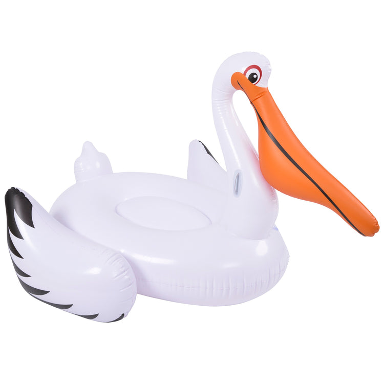 7.25' Inflatable White Jumbo Pelican Pool Float